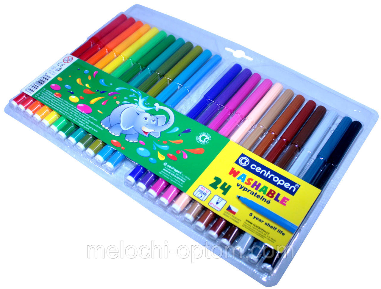 Набір фломастерів Centropen 24 кольори СЛОНИК