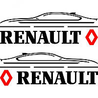 Набор наклеек на зеркала авто - Renault (2шт)