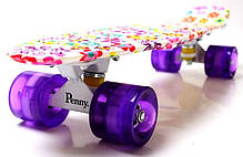Penny Board "Violet Flowers" Світні колеса, фото 2