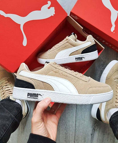 Кроссовки Puma Suede Beige Замша Мужские кеды Пума Бежевые 40,41 ...