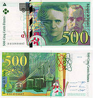 Франция 500 франков 1994 UNC (P160)