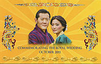 Бутан 100 нгултрум 2011 Памятная Королевская свадьба UNC в сувенирной упаковке (P35)