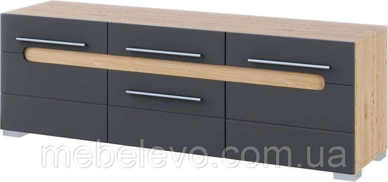 Тумба під телевізор Б'янко 500х1500х400мм дуб артезіан + графіт Світ Меблів