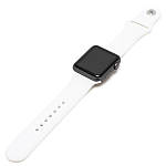 Ремінець для годинника силіконовий, для смарт годинника Apple Watch, аналогів Apple Watch 22 мм. Білий, фото 4