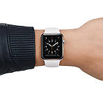 Ремінець для годинника силіконовий, для смарт годинника Apple Watch, аналогів Apple Watch 22 мм. Білий, фото 5