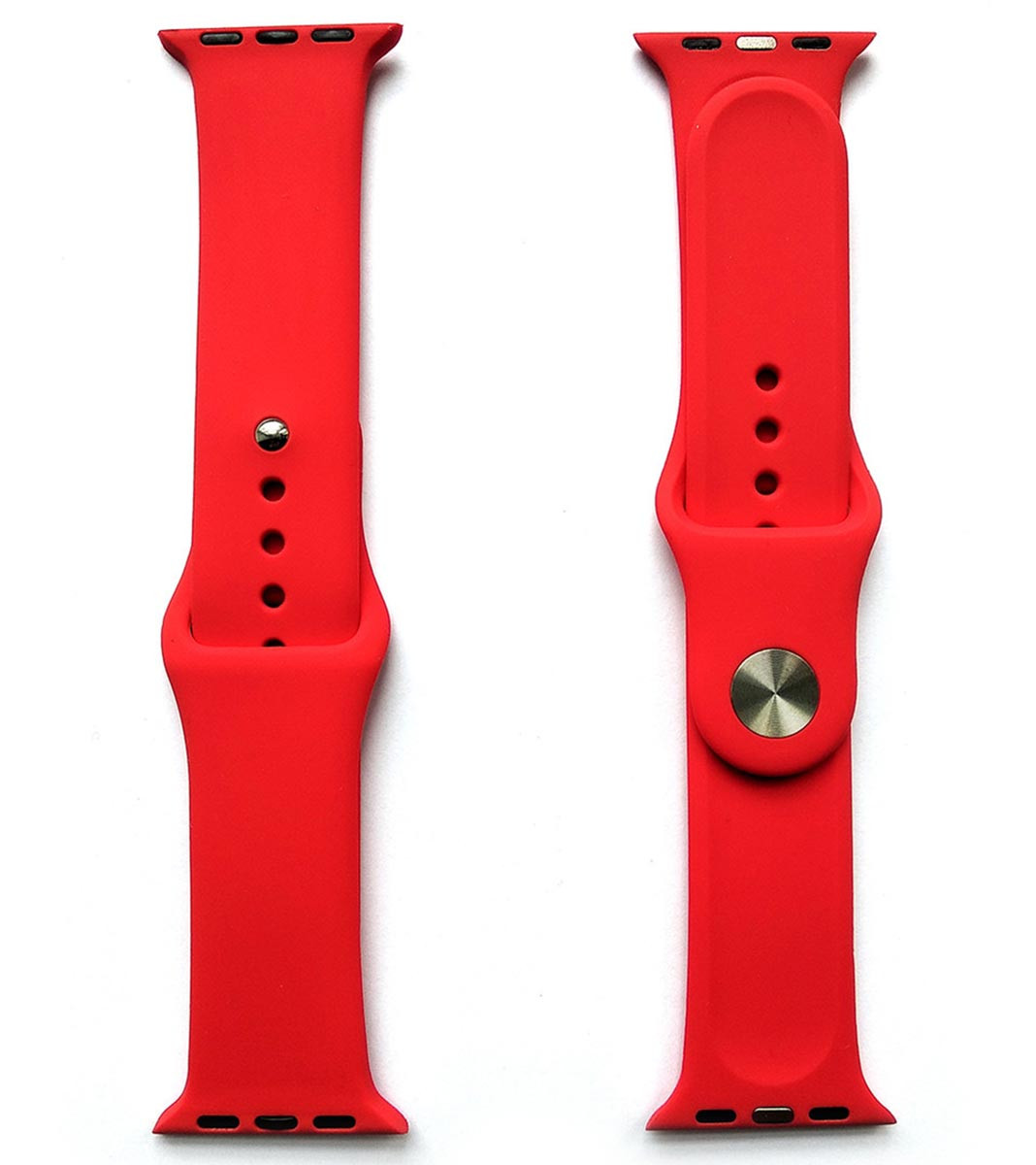 Ремінець для годинника силіконовий, для смарт годинника Apple Watch, аналогів Apple Watch 22 мм. Червоний