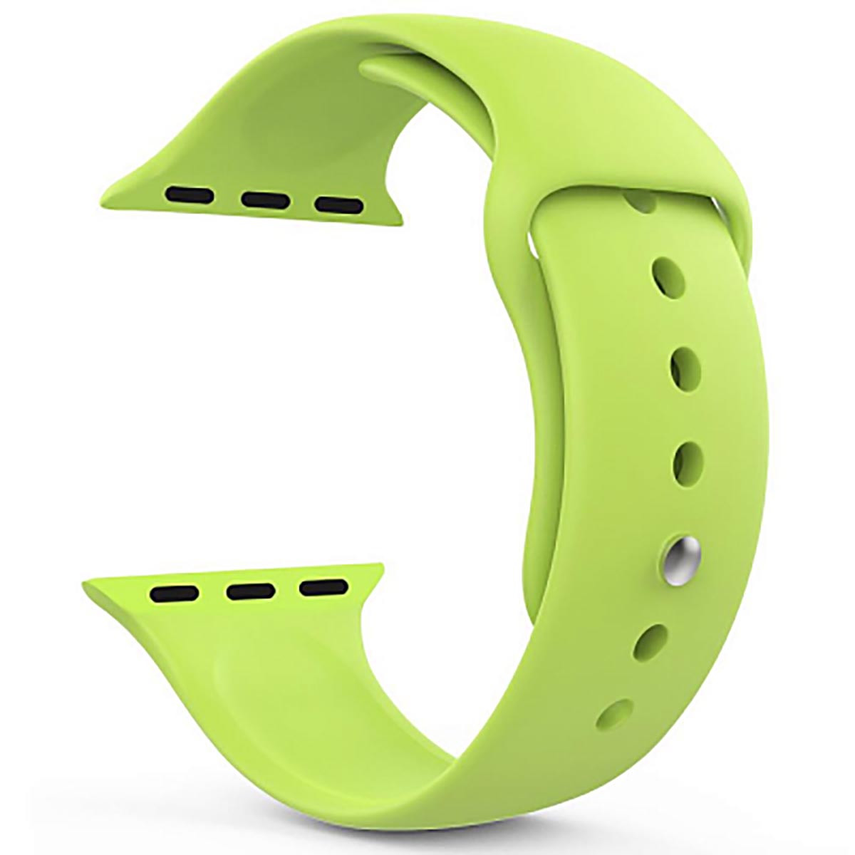 Ремінець для годинника силіконовий, для смарт годинника Apple Watch, аналогів Apple Watch 22 мм. Салатовий