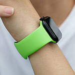 Ремінець для годинника силіконовий, для смарт годинника Apple Watch, аналогів Apple Watch 22 мм. Салатовий, фото 4