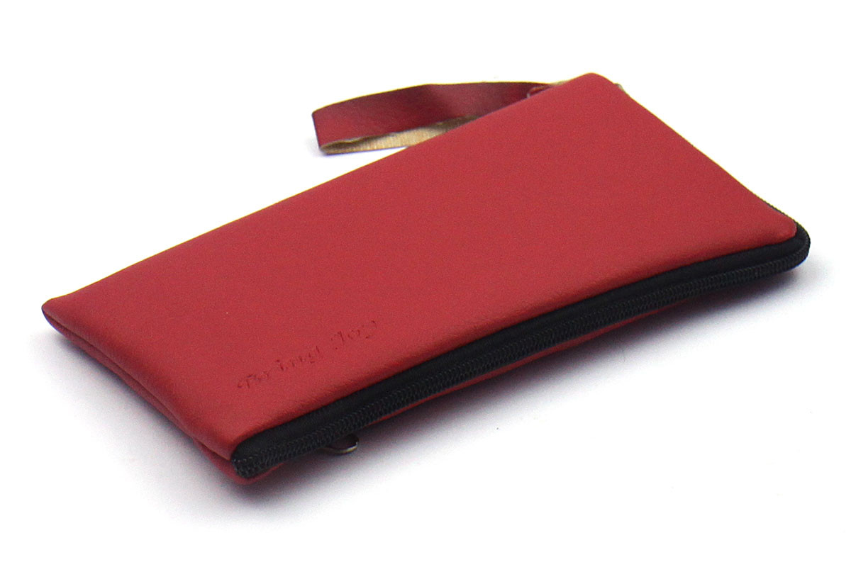 Чохол універсальний на блискавці для телефону 4.7" з карманом із екошкіри Red flotar (M)