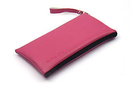 Чохол універсальний на блискавці для телефону 4.7" з карманом із екошкіри Pink (M)