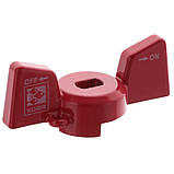 Ручка Вентиля запірного 1/2" НВ "метелик" червона алюмінієва Koer, фото 2