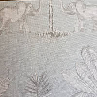 Обои флизелиновые BN Doodleedo 0,53 x 10 м детские саванна слоны рыси пони пальмы голубые серые