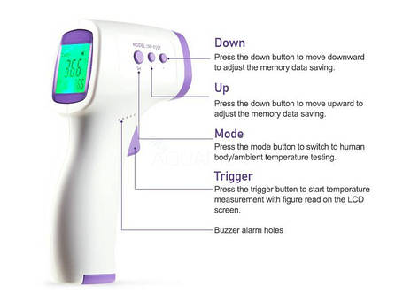Безконтактний Цифровий (Електронний) ABC Інфрачервоний Термометр AD801, фото 2