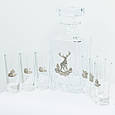 Подарунковий набір графин з чарками в шкіряному подарунковому футлярі "Полювання", фото 2