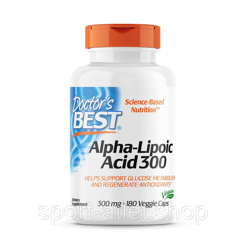 Натуральна добавка Doctor's Best Alpha-Lipoic Acid 300 mg, 180 вегакапсул
