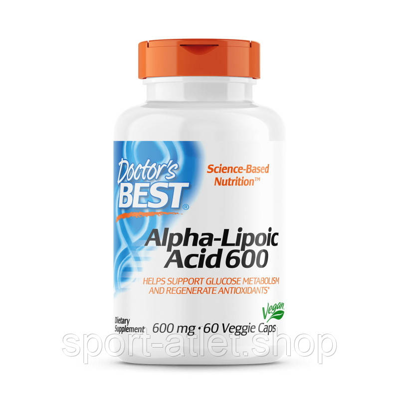 Натуральна добавка Doctor's Best Alpha-Lipoic Acid 600 mg, 60 вегакапсул