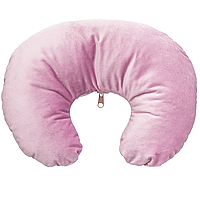 Подушка под голову на кушетку, велюр розовая