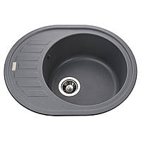 Гранітна кухонна мийка Globus Lux ARNO сірий металік 6250