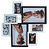 Дерев'яна мультирамка на 7 фото "Руноко Хвиля - Біле та Чорне" (фоторамка колаж 62 х 62 см), фото 2