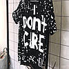 Футболка черная  "i don't care", фото 4