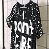 Футболка черная  "i don't care", фото 5