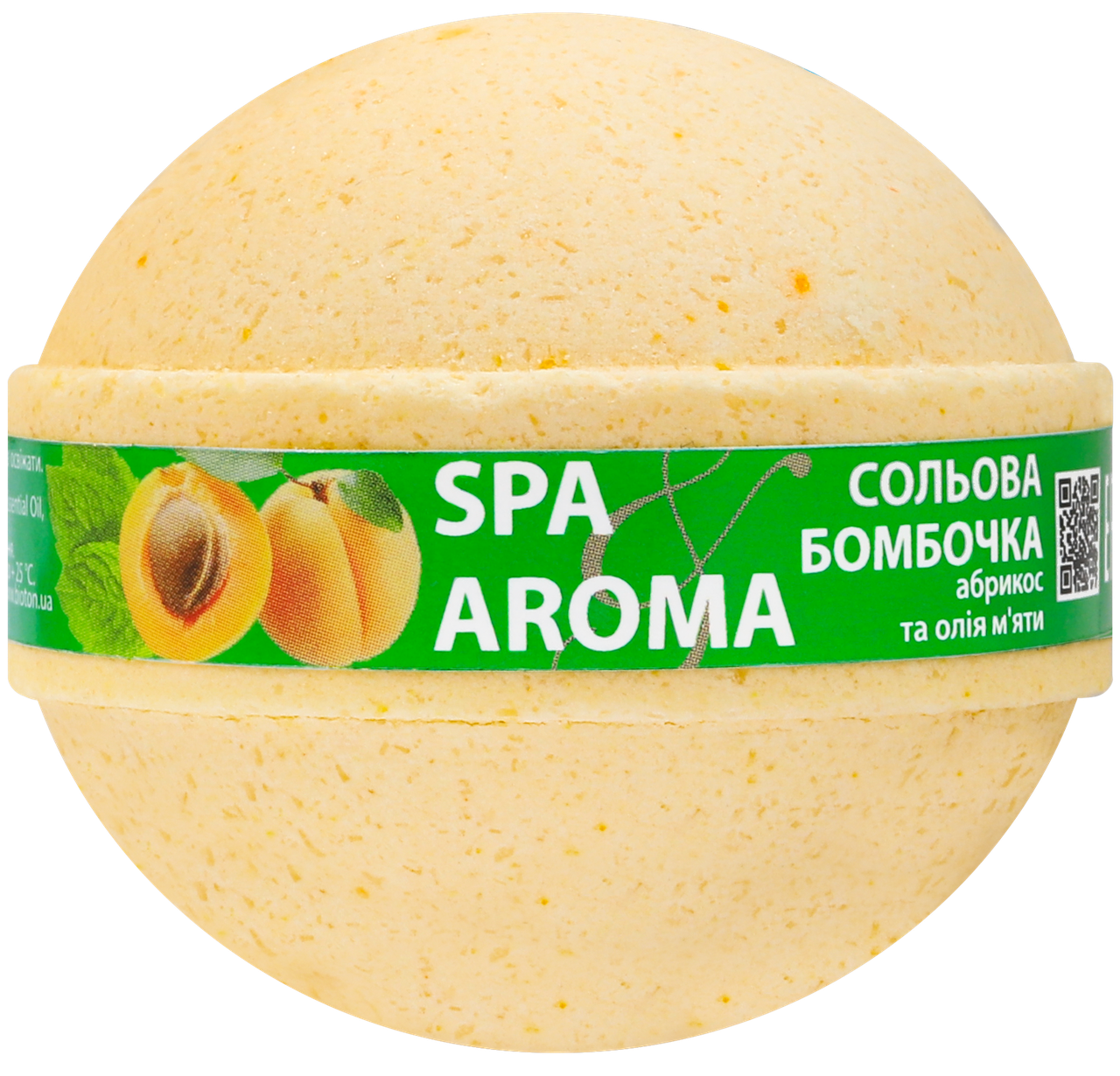 Сольова бомбочка для ванн "Абрикос і м'ята" (75г.)