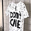 Футболка белая "i don't care", фото 4