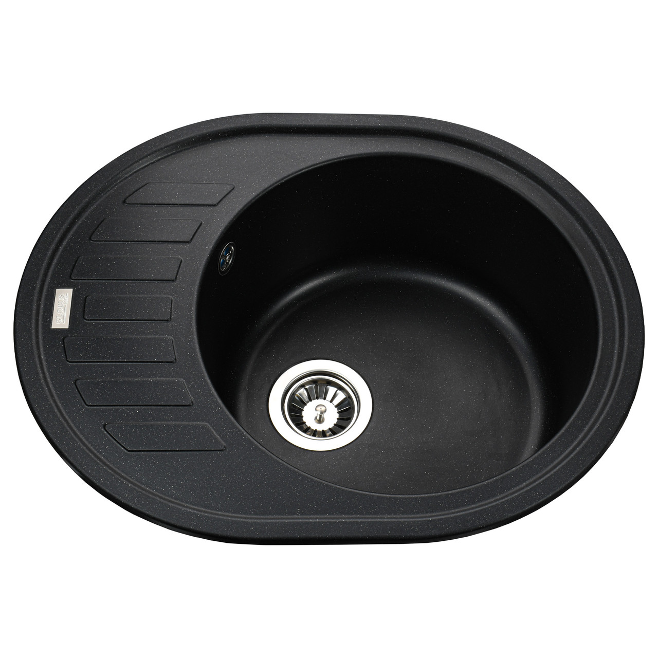 Гранітна кухонна мийка Globus Lux ARNO чорний міталік 6250, фото 1