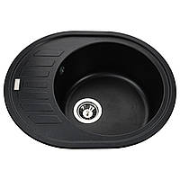 Гранітна кухонна мийка Globus Lux ARNO чорний міталік 6250