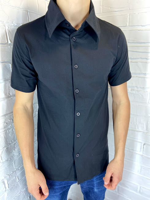 Сорочка чоловіча чорна Sport Vers М-XL