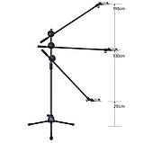 Кільцева LED лампа 26 см на стійці журавель (flatlay набір), фото 9