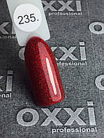 Гель-лак Oxxi 235 (красный, глиттерный), 10мл