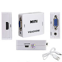 Конвертер HDMI в VGA (гнездо HDMI (IN) - гнездо VGA (OUT)) mini