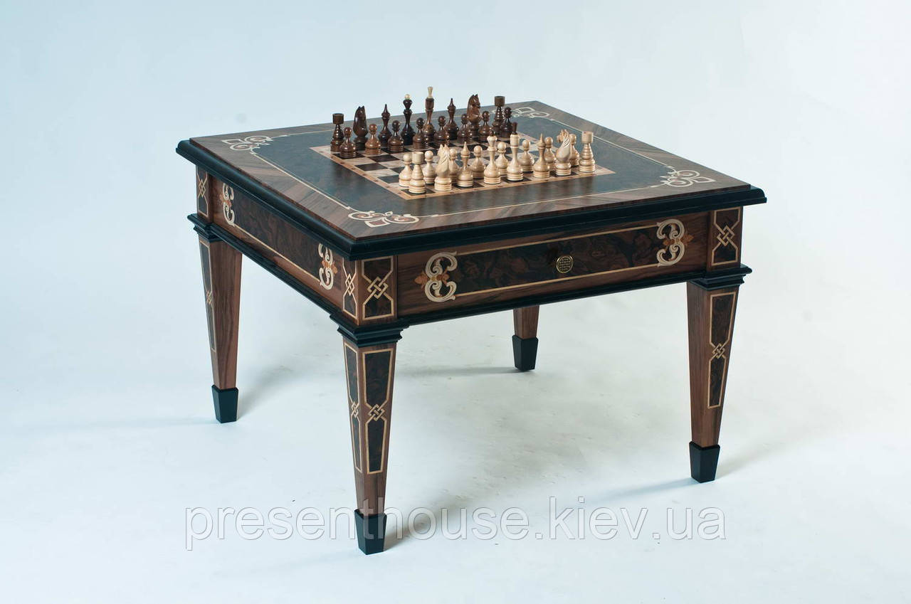 Шаховий стіл Вікінг чорного кольрору, фото 1