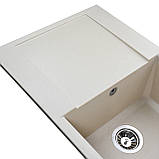 Гранітна мийка для кухні Globus Lux KOMO слонова кістка 7950, фото 4