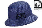 Капелюх з маленькими полями з соломи синій, фото 3