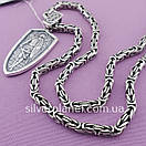 Чоловічий ланцюжок срібний і підвіс Архангел на щиті. Масивна цепочка і кулон срібло лисячий хвіст фокс 55 см, фото 6