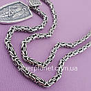 Чоловічий ланцюжок срібний і підвіс Архангел на щиті. Масивна цепочка і кулон срібло лисячий хвіст фокс 55 см, фото 9