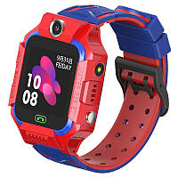 Детские смарт-часы с GPS, SIM-картой, кнопкой SOS, Камерой, Фонариком, Влагозащитой Brave Z6 Красно-синие