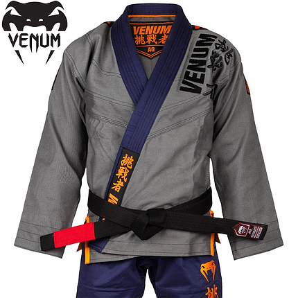 Кімоно для джиу-джитсу Venum Challenger 4.0 BJJ Gi Grey Navy Blue, фото 2