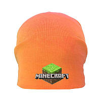 Шапка детская Майнкрафт Minecraft оранжевая (А4-002) 50-52, 54-56 см