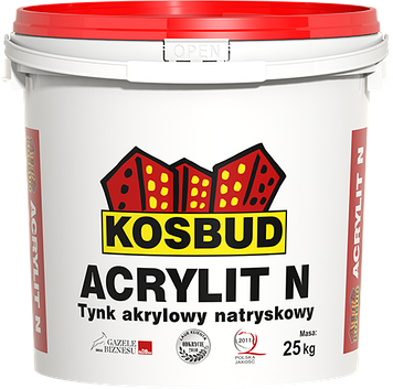 Штукатурка акрилова машинного нанесення, KOSBUD ACRYLIT-N, баранчик, база, відро 25 кг