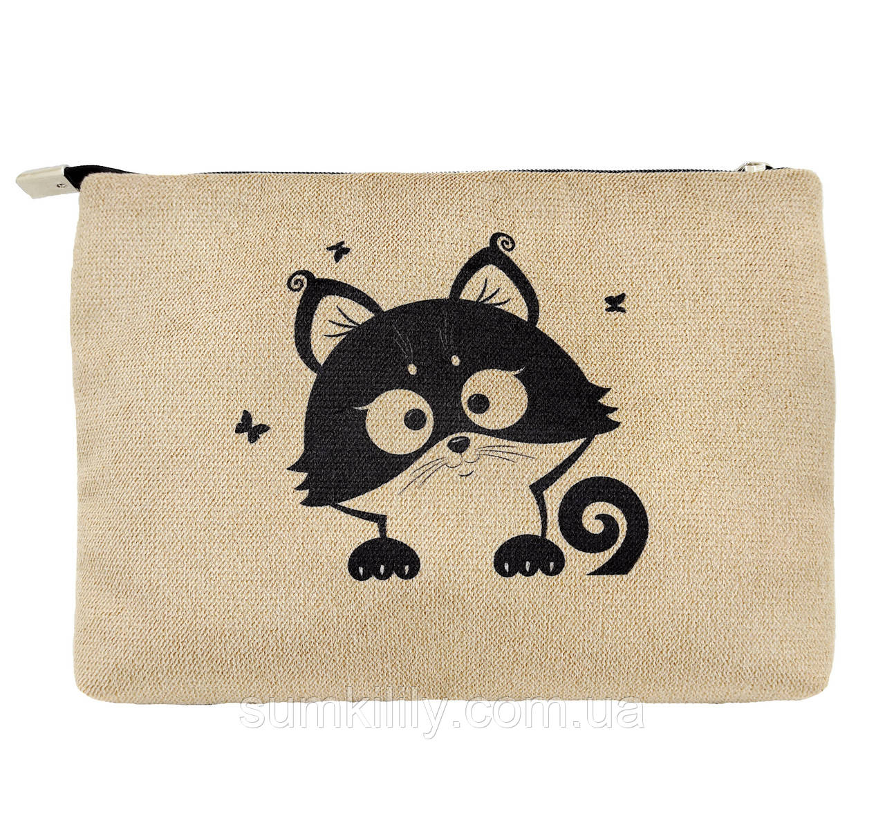 Жіноча сумочка клатч Кіт і метелики, фото 1