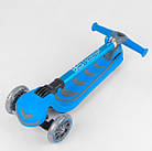 Самокат Best Scooter ГОЛУБИЙ складаний алюмінієве кермо, 4 колеса PU зі світлом, фото 5