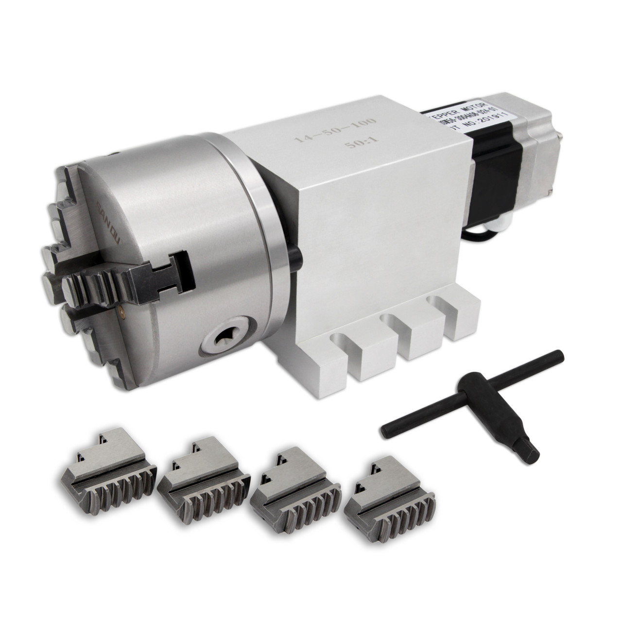 4-та поворотна вісь ПБ100-65 50:1, K12-100 на японському безлюфтовому гармонічному (хвильовому) редукторі