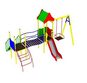 Ігровий комплекс Спортишка-3 з гойдалкою і містком для дітей