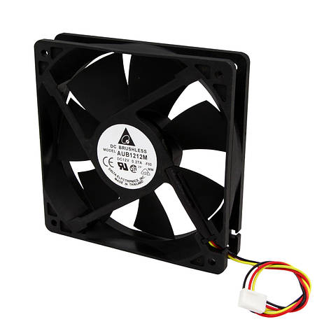 Вентилятор AUB1212M 120х120, 12V, 0.27 A (3 pin), фото 1