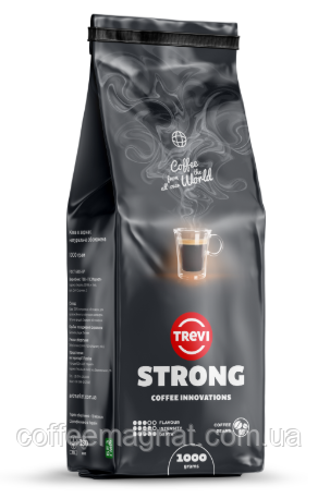 Кава в зернах Trevi Strong 1кг. Купаж 20% Арабіка Бразилія 80% Робуста В'єтнам Індія.