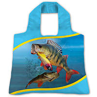 Эко сумка шоппер складная "Рыбалка окунь" 50 × 65 см принт (sum-0070)