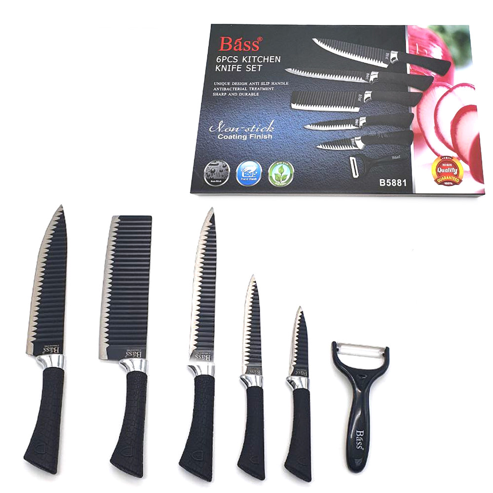 Ножі кухонні Набір гострих ножів 6в1 з нержавіючої сталі лазерної заточки керамічна Овощечистка, фото 1